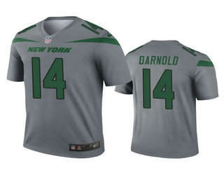Men's New York Jets #14 Sam Darnold Gray Inverted Legend Jersey
