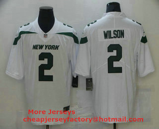 Men's New York Jets #2 Zach Wilson White 2021 Vapor Untouchable Stitched NFL Nike Limited Jersey