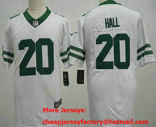 Men's New York Jets #20 Breece Hall Limited White 2024 Vapor Jersey