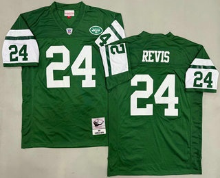 Men's New York Jets #24 Darrelle Revis Green 2009 Throwback Jersey