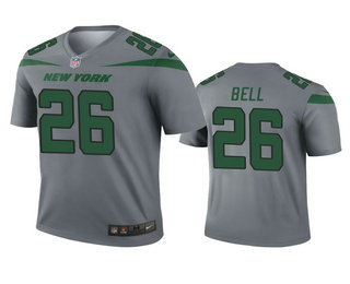 Men's New York Jets #26 Le'Veon Bell Gray Inverted Legend Jersey