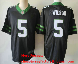Men's New York Jets #5 Garrett Wilson Limited Black 2024 Vapor Jersey