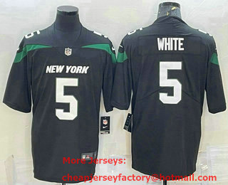 Men's New York Jets #5 Mike White Black 2021 Vapor Untouchable Stitched NFL Nike Limited Jersey