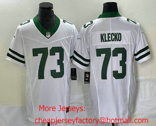 Men's New York Jets #73 Joe Klecko White 2023 FUSE Vapor Limited Throwback Stitched Jersey