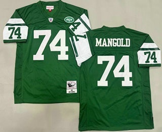 Men's New York Jets #74 Nick Mangold Green 2006 Throwback Jersey