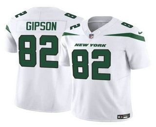 Men's New York Jets #82 Xavier Gipson 2023 FUSE White Vapor Limited Stitched Jersey