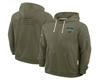 Men's New York Jets Olive 2025 Salute to Service Pullover Hoodie