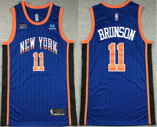 Men's New York Knicks #11 Jalen Brunson Blue 2023 City Icon Sponsor Swingman Jersey