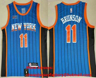 Men's New York Knicks #11 Jalen Brunson Blue 2023 City Icon Swingman Jersey
