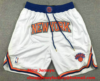 Men's New York Knicks White Icon Swingman Shorts