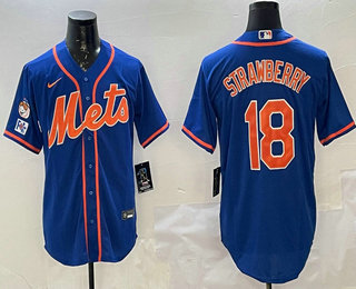 Men's New York Mets #18 Darryl Strawberry Royal 2025 Spring Training Alternate Limited Stitched Jersey
