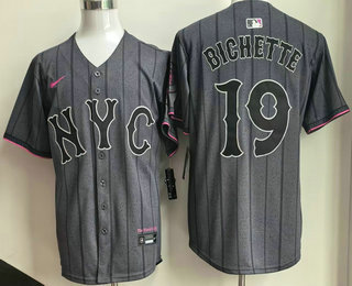 Men's New York Mets #19 Bo Bichette Gray City Connect Limited Jersey