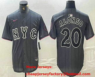 Men's New York Mets #20 Pete Alonso Grey 2024 City Connect Cool Base Stitched Jersey