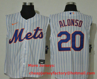 Men's New York Mets #20 Pete Alonso White 2020 Cool and Refreshing Sleeveless Fan Stitched MLB Nike Jersey