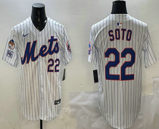 Men's New York Mets #22 Juan Soto White 2025 Spring Training Home Limited Stitched Jersey