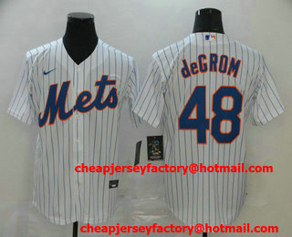 Men's New York Mets #48 Jacob deGrom White Stitched MLB Cool Base Nike Jersey