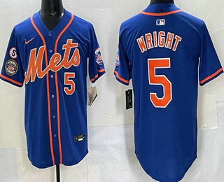 Men's New York Mets #5 David Wright Blue 2025 Hall Of Fame Limited Jersey