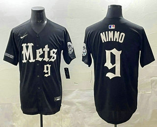 Men's New York Mets #9 Brandon Nimmo Black Vapor Premier Limited Stitched Baseball Jersey