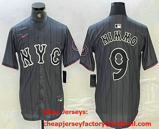 Men's New York Mets #9 Brandon Nimmo Gray 2024 City Connect Cool Base Stitched Jersey