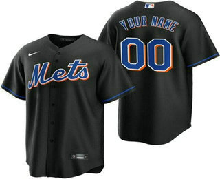 Men's New York Mets Customized Black 2022 Cool Base Jersey