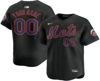 Men's New York Mets Customized Black Limited Jersey