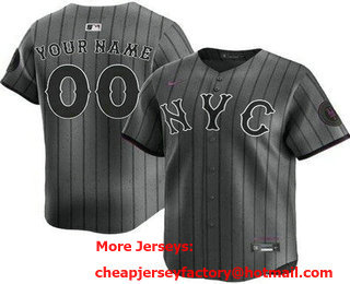 Men's New York Mets Customized Black City Connect Limited Jersey