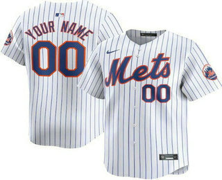 Men's New York Mets Customized White Limited Jersey