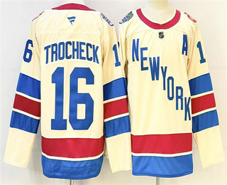 Men's New York Rangers #16 Vincent Trocheck Cream 2026 Winter Classic Authentic Jersey