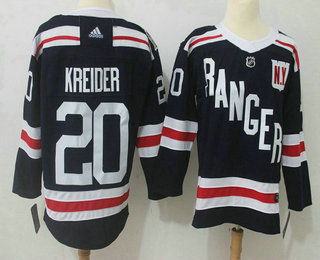 Men's New York Rangers #20 Chris Kreider Navy Blue 2018 Winter Classic Stitched NHL Hockey Jersey