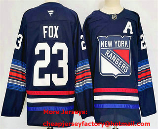 Men's New York Rangers #23 Adam Fox Navy 2025 Stitched Jersey