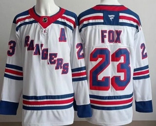 Men's New York Rangers #23 Adam Fox White Authentic Jersey