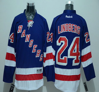 Men's New York Rangers #24 Oscar Lindberg Light Blue Jersey