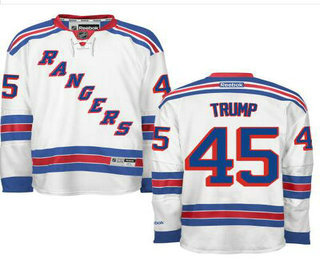 Men's New York Rangers #45th Presidential Candidate Donald Trump White Jersey