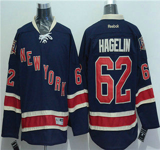 Men's New York Rangers #62 Carl Hagelin Navy Blue Third 85TH Jersey