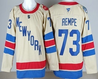 Men's New York Rangers #73 Matt Rempe Cream 2026 Winter Classic Authentic Jersey