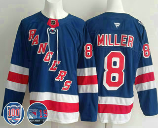 Men's New York Rangers #8 JT Miller Royal Stitched Authentic Jersey