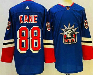 Men's New York Rangers #88 Patrick Kane Blue 2022 Reverse Retro Authentic Jersey
