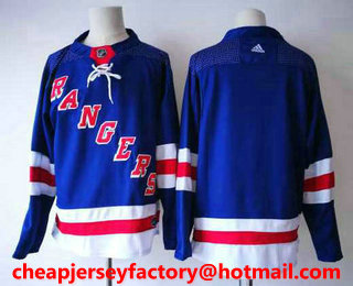 Men's New York Rangers Blank Royal Blue Home 2017-2018 Hockey Stitched NHL Jersey