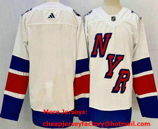 Men's New York Rangers Blank White 2024 Stadium Series Authentic Jersey