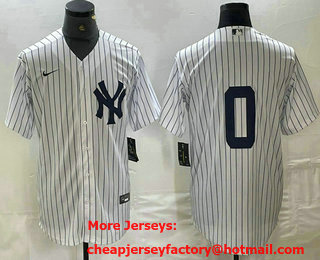 Men's New York Yankees #0 Marcus Stroman No Name White Cool Base Stitched Jersey