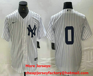 Men's New York Yankees #0 Marcus Stroman No Name White Cool Base Stitched Jersey
