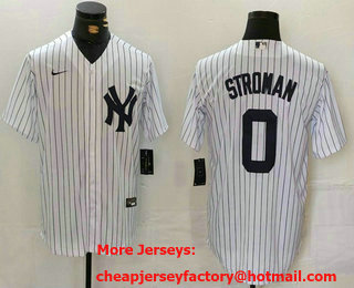 Men's New York Yankees #0 Marcus Stroman White Cool Base Stitched Jersey