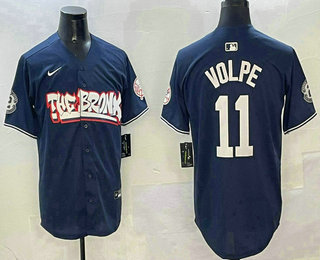 Men's New York Yankees #11 Anthony Volpe Navy Fashion Cool Base Jersey