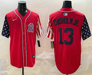 Men's New York Yankees #13 Jazz Chisholm Jr Red USA Limited Fashion Stitched Jersey
