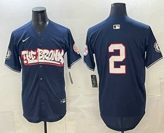 Men's New York Yankees #2 Derek Jeter Navy Without Name Fashion Cool Base Jersey