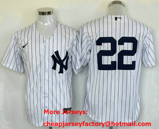 Men's New York Yankees #22 Juan Soto White Cool Base Stitched Baseball Jersey