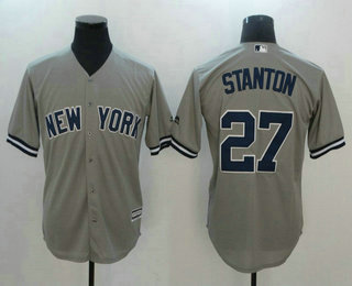 Men's New York Yankees #27 Giancarlo Stanton Gray Road Stitched MLB Cool Base Jersey