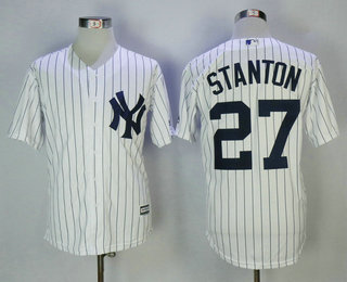 Men's New York Yankees #27 Giancarlo Stanton White Home Stitched MLB Cool Base Jersey