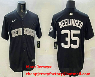 Men's New York Yankees #35 Cody Bellinger Black Cool Base Stitched Jersey