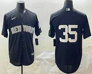 Men's New York Yankees #35 Cody Bellinger Navy Alternate Without Name Cool Base Jersey